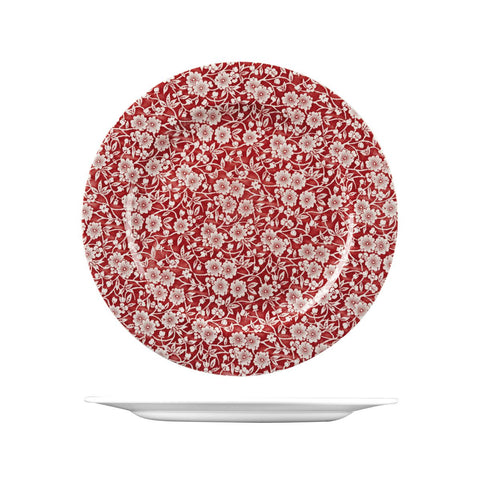 9971630 Churchill Vintage Prints Dinnerware Collection Cranberry Victorian Calico Round Plate - Wide Rim 305mm