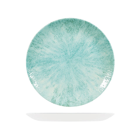 9974126-AQ Churchill Studio Prints Stone Aquamarine Dinnerware Collection Stone Aquamarine Round Coupe Plate 260mm
