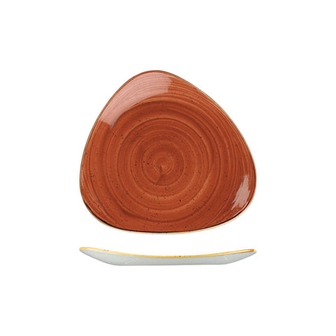 9975323-O Churchill Stonecast Spiced Orange Dinnerware Collection Triangular Plate 229x229mm