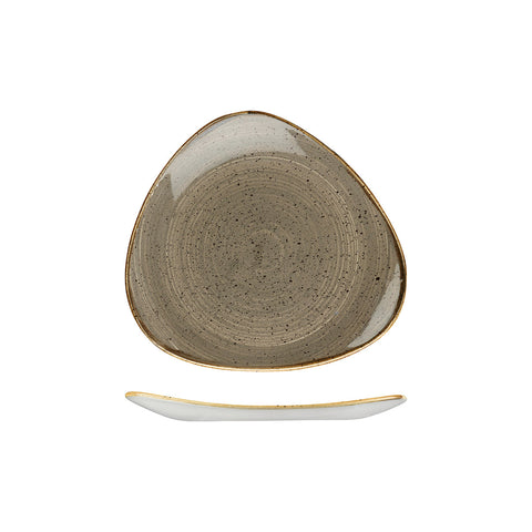 9975323-P Churchill Stonecast Peppercorn Grey Dinnerware Collection Triangular Plate 229x229mm