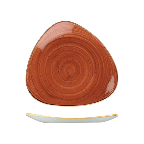 9975326-O Churchill Stonecast Spiced Orange Dinnerware Collection Triangular Plate 265x265mm