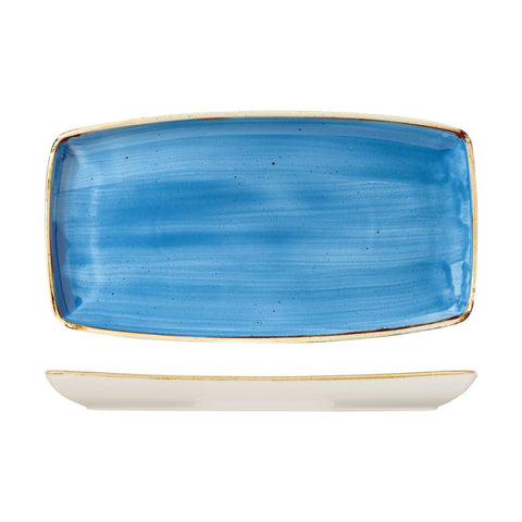 9975535-B Churchill Stonecast Cornflower Blue Dinnerware Collection Oblong Plate 350x185mm