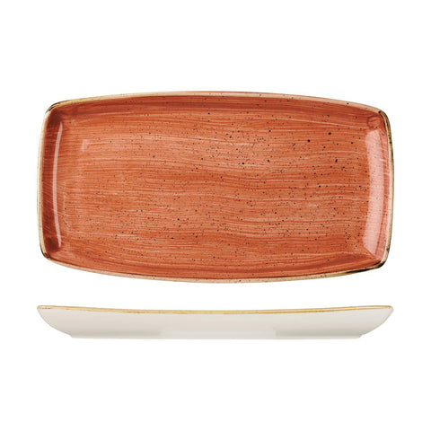 9975535-O Churchill Stonecast Spiced Orange Dinnerware Collection Oblong Plate 350x185mm
