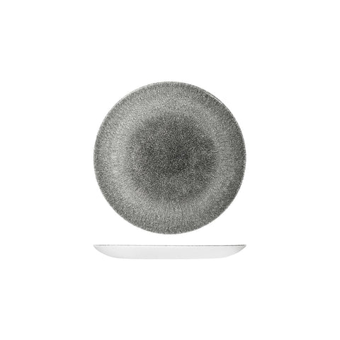 9976116-QB Churchill Studio Prints Raku Quartz Black Dinnerware Collection Raku Quartz Black Round Coupe Plate 165mm