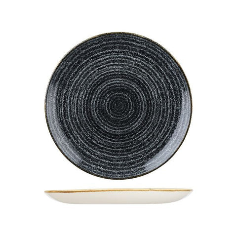 9976126-C Churchill Studio Prints Homespun Charcoal Grey Dinnerware Collection Homespun Charcoal Grey Round Coupe Plate 260mm