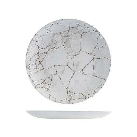 9976126-K Churchill Studio Prints Kintsugi Agate Grey Dinnerware Collection Kintsugi Agate Grey Round Coupe Plate 260mm
