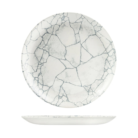 9976129-GK Churchill Studio Prints Kintsugi Pearl Grey Dinnerware Collection Kintsugi Pearl Grey Round Coupe Plate 288mm