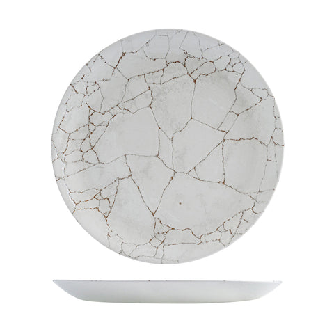 9976129-K Churchill Studio Prints Kintsugi Agate Grey Dinnerware Collection Kintsugi Agate Grey Round Coupe Plate 288mm