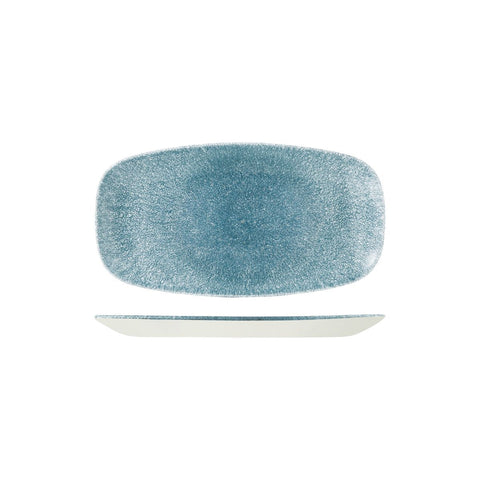 9976575-TB Churchill Studio Prints Raku Topaz Blue Dinnerware Collection Raku Topaz Blue Oblong Chef's Plate 355x189mm