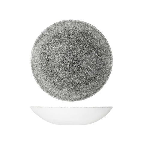 9976625-QB Churchill Studio Prints Raku Quartz Black Dinnerware Collection Raku Quartz Black Round Coupe Bowl 248mm/1136ml