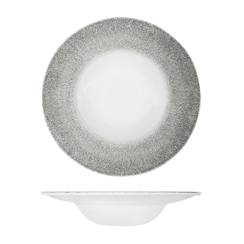 9976638-QB Churchill Studio Prints Raku Quartz Black Dinnerware Collection Raku Quartz Black Round Wide Rim Bowl 280mm/468ml