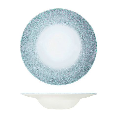 9976638-TB Churchill Studio Prints Raku Topaz Blue Dinnerware Collection Raku Topaz Blue Round Wide Rim Bowl 280mm/468ml
