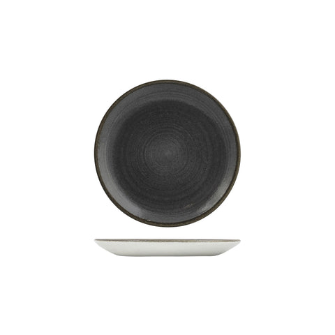 9977116-BK Churchill Stonecast Raw Black Dinnerware Collection Round Coupe Plate 165mm