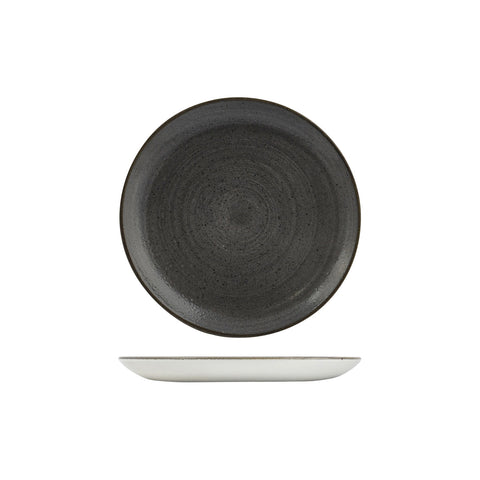 9977122-BK Churchill Stonecast Raw Black Dinnerware Collection Round Coupe Plate 217mm