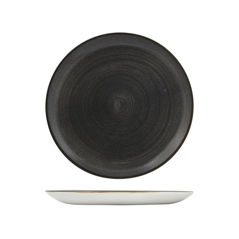 9977126-BK Churchill Stonecast Raw Black Dinnerware Collection Round Coupe Plate 260mm