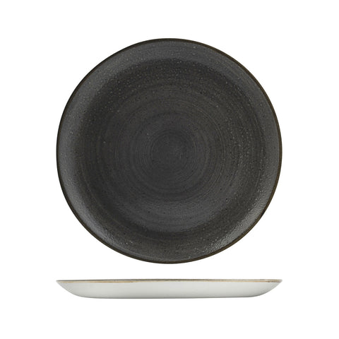 9977129-BK Churchill Stonecast Raw Black Dinnerware Collection Round Coupe Plate 288mm