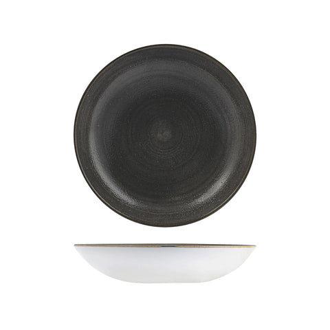 9977225-BK Churchill Stonecast Raw Black Dinnerware Collection Round Coupe Bowl 248mm/1136ml