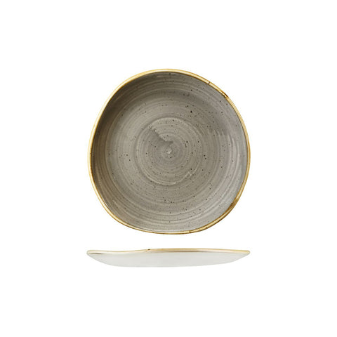 9979118-P Churchill Stonecast Peppercorn Grey Dinnerware Collection Organic Round Plate 186mm