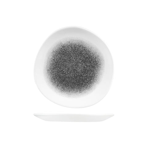 9979121-QB Churchill Studio Prints Raku Quartz Black Dinnerware Collection Raku Quartz Black Round Organic Plate 210mm