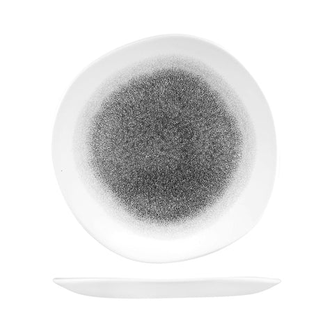 9979126-QB Churchill Studio Prints Raku Quartz Black Dinnerware Collection Raku Quartz Black Round Organic Plate 264mm