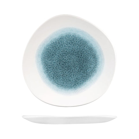 9979126-TB Churchill Studio Prints Raku Topaz Blue Dinnerware Collection Raku Topaz Blue Round Organic Plate 264mm