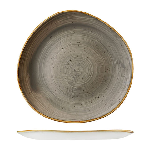 9979128-P Churchill Stonecast Peppercorn Grey Dinnerware Collection Organic Round Plate 286mm