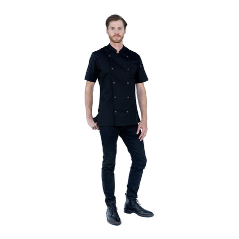 Alex Press Stud Jacket Black - 2XL Chef Jacket Alex Press Stud Black Alex Press Stud Jacket Black - 2 X-Large