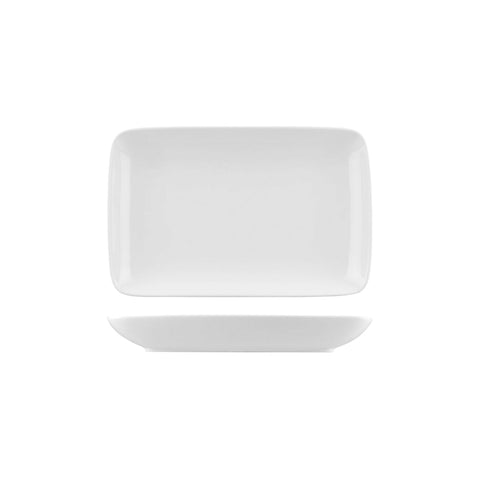 B0113 Australian Fine China Bistro & Cafe Dinnerware Collection Bistro & Cafe Rectangular Platter - Narrow Rim 142x288mm