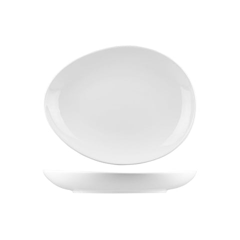 B4130 Australian Fine China Bistro & Cafe Dinnerware Collection Bistro & Cafe Egg Shape Plate / Bowl 271x339mm