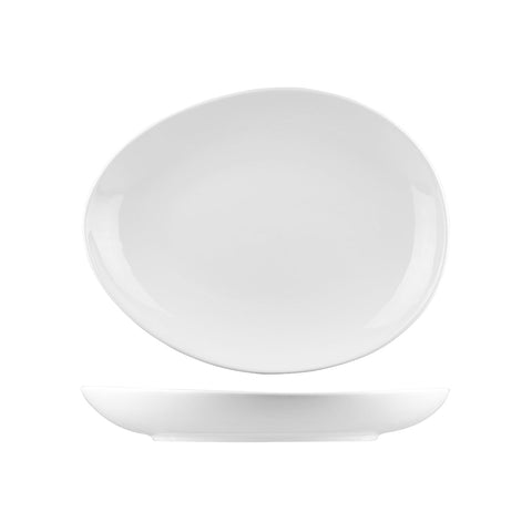 B4150 Australian Fine China Bistro & Cafe Dinnerware Collection Bistro & Cafe Egg Shape Plate / Bowl 315x390mm