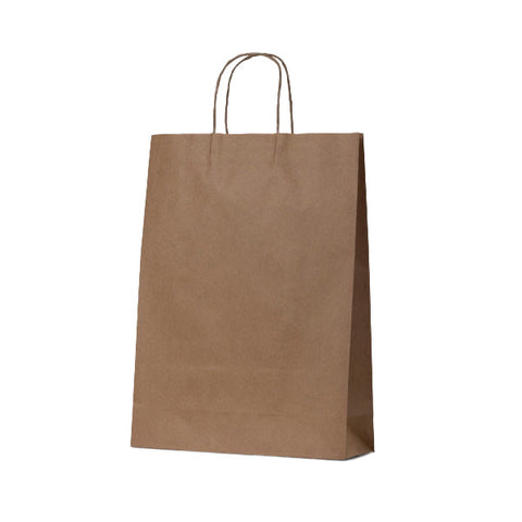 BKPT#14 Kraft Paper Bag Twisted Handles Kraft Paper Bag Twisted Handles 120gsm 330x178x420mm (200/Ctn)