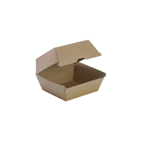 BURGERCBL Cardboard Clamshells Cardboard High Burger Box 113x111x100mm (250/Ctn)