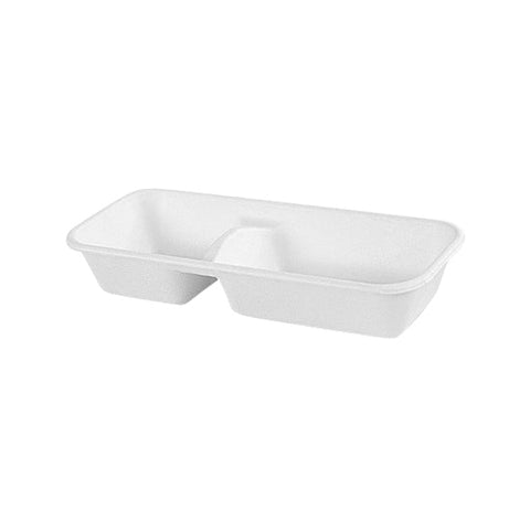 PETLIDNS-2C Sugarcane Compartment Trays & Lids PET Lid for 2 Compartment 232x170x27mm (300/Ctn)