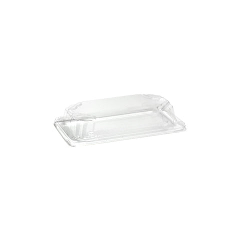 EGP0.8LID Sugarcane Sushi Trays Sushi Tray PET Lid 165x115x30mm (500/Ctn)