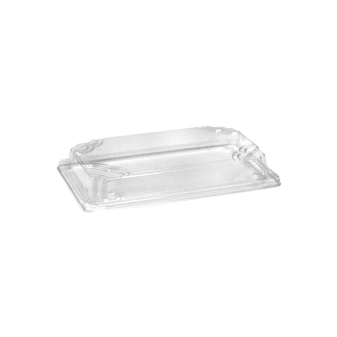 EGP1.5LID Sugarcane Sushi Trays Sushi Tray PET Lid Extra Large 220x138x30mm (500/Ctn)