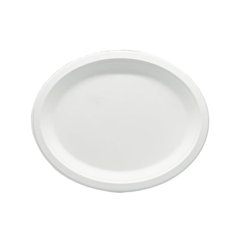 EGP108O Sugarcane Plates Sugarcane Oval Plate 254x200mm / 8x10" (500/Ctn)