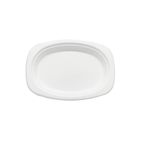 EGP12O Sugarcane Plates Sugarcane Oval Plate 218x254mm / 10x12.5" (500/Ctn)
