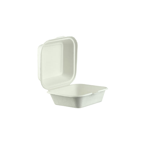EGP88 Sugarcane Clamshells Sugarcane Clam Box 203x203mm / 8x8" (200/Ctn)