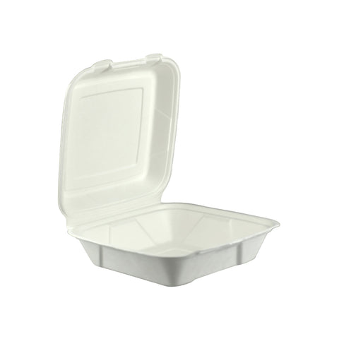 EGP99 Sugarcane Clamshells Sugarcane Dinner Pack 229x236x47mm / 9x9" (200/Ctn)
