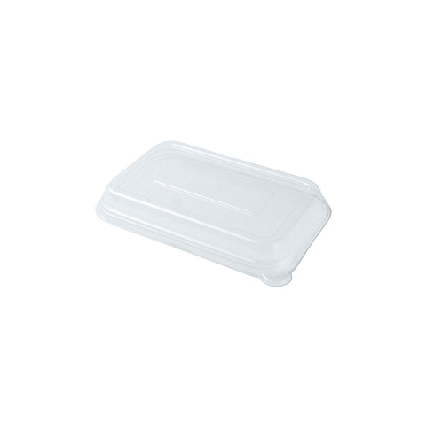 EGPETLID Sugarcane Rectangular Container & Lids PET Dome Lid to Suit Rectangular Container 208x132x21mm (500/Ctn)