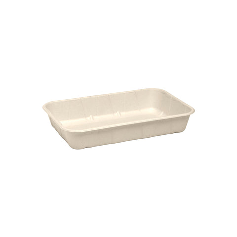EGPFT115D-N Sugarcane Produce Trays Sugarcane Pulp Tray Natural 280x140x30mm (500/Ctn)
