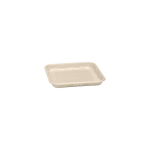 EGPFT66S-N Sugarcane Produce Trays Sugarcane Pulp Tray Natural 140x140x12mm (500/Ctn)