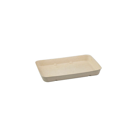 EGPFT75D-N Sugarcane Produce Trays Sugarcane Pulp Tray Natural 190x140x24mm (500/Ctn)