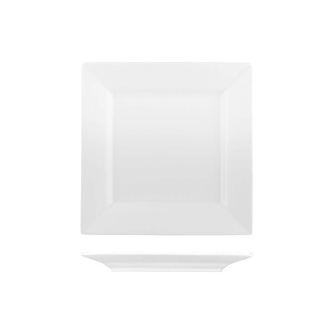 F4548 Australian Fine China Flinders Dinnerware Collection Flinders Square Plate - Wide Rim 257x257mm