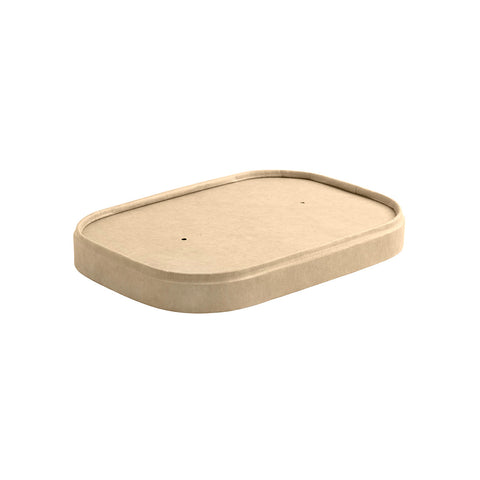 KRLDPLA Kraft Rectangular Deli Containers & Lids Kraft Rectangular Paper Lid 173x120mm