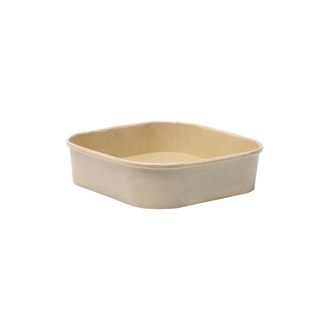 KRDC-SQ750-PLA Kraft Rectangular Deli Containers & Lids Kraft Square Deli Container PLA Coating 170x148x44mm / 750ml