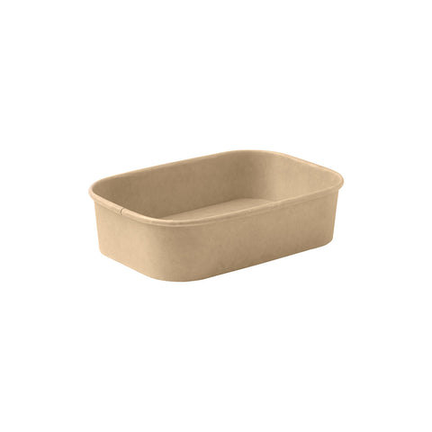 KRDC500-P Kraft Rectangular Deli Containers & Lids Kraft Rectangular Deli Container PLA Coating 170x120x43mm / 500ml