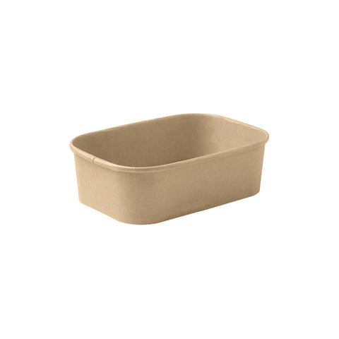 KRDC650-P Kraft Rectangular Deli Containers & Lids Kraft Rectangular Deli Container PLA Coating 170x120x43mm / 650ml