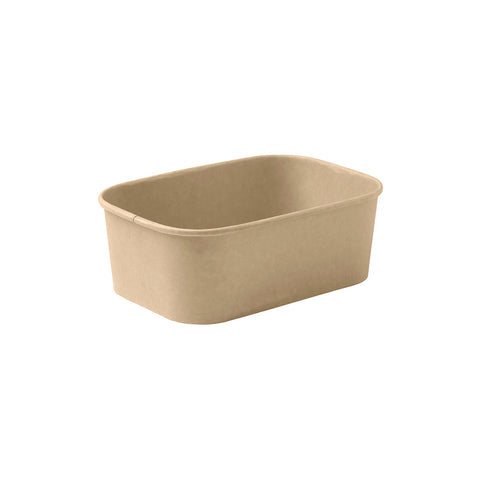 KRDC750-P Kraft Rectangular Deli Containers & Lids Kraft Rectangular Deli Container PLA Coating 170x120x45mm / 750ml