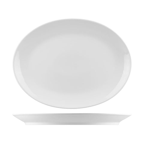 NOP36 RAK Porcelain Nano Dinnerware Collection Nano Oval Coupe Plate 360x270mm